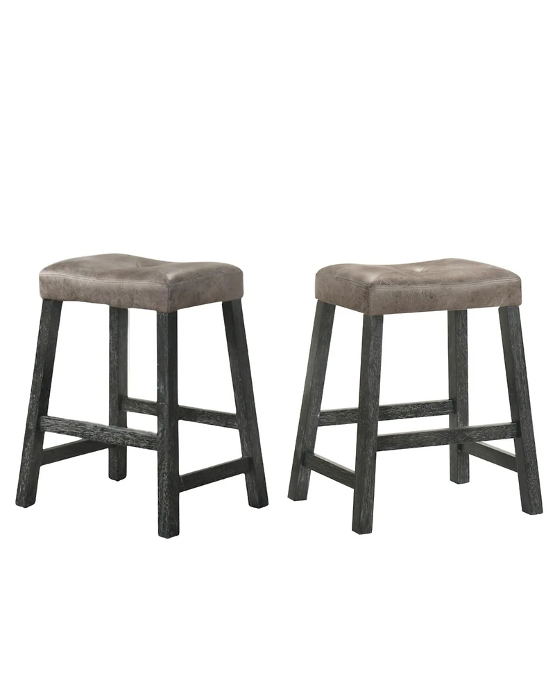 Streamdale Furniture Rustic Backless Counter Stool Set of 2 - 25" Farmhouse Barstools