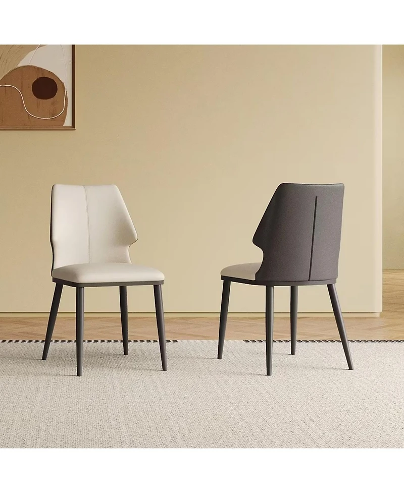 Streamdale Furniture Modern Gray & White Dining Chairs