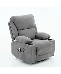 Streamdale FurnitureGray Remote-Controlled Heating and Massage Assistive Recliner for Seniors