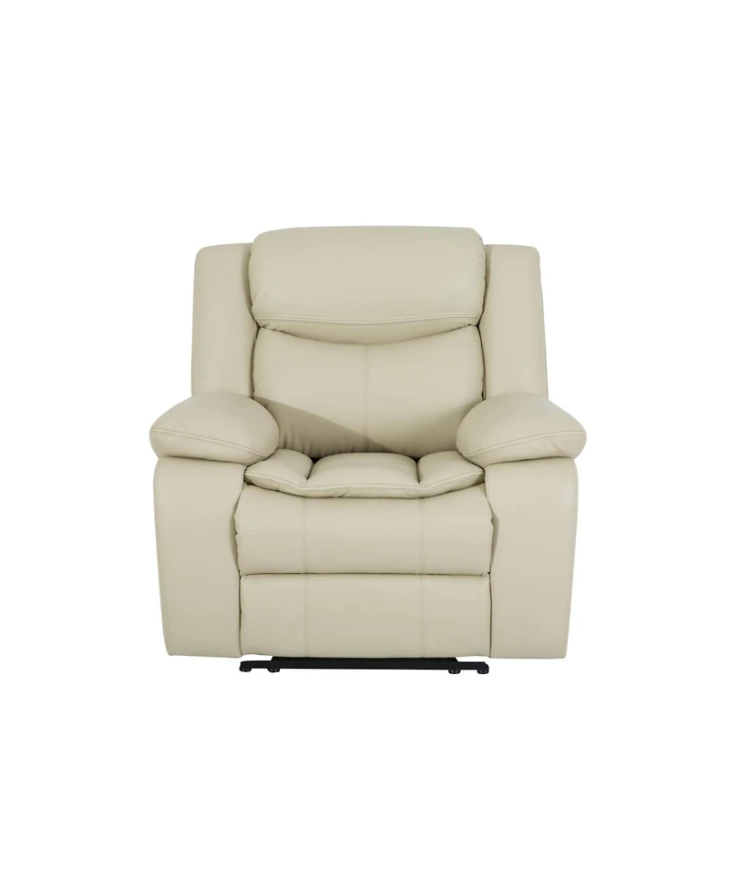 Streamdale Furniture Breathable Leather Manual Reclining recliner chair for living room, Cream