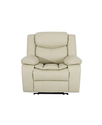 Streamdale Furniture Breathable Leather Manual Reclining recliner chair for living room, Cream