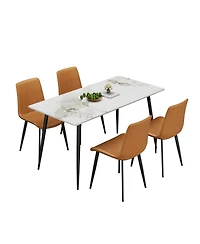 Streamdale FurnitureModern Faux Leather Dining Chairs (Set of 2)