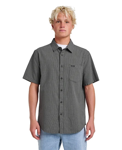 Quiksilver Men's Oxford Stripe Classic Short Sleeve Shirt