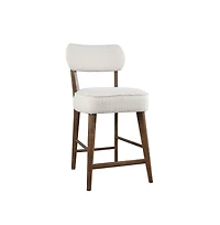 Jofran Wes Mid-Century Modern Boucle Upholstery Counter Barstool (Set of 2