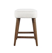Jofran Wes Mid-Century Modern Boucle Upholstery Backless Counter Barstool (Set of 2
