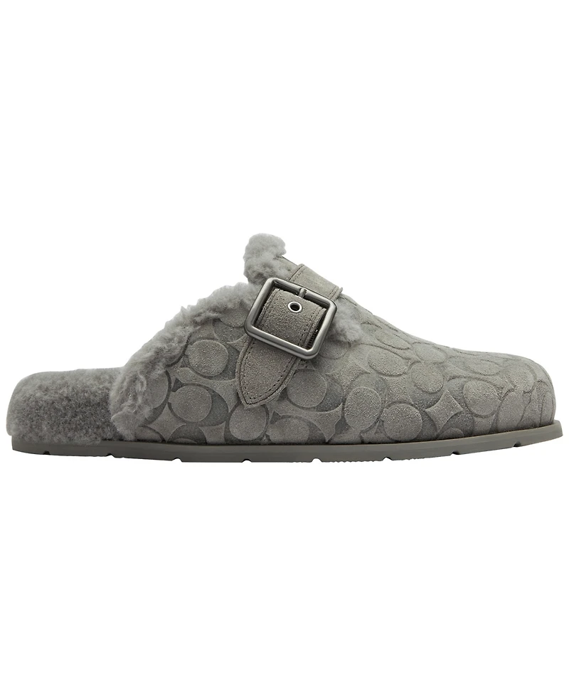 Coach Men's Buckle Clog Signature Slippers