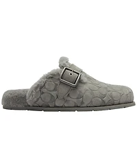 Coach Men's Buckle Clog Signature Slippers