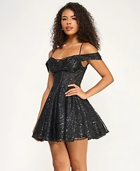 Alex & Sophia Juniors' Spaghetti Strap Sweetheart Neck Dress