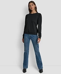 Dkny Jeans Women's Lace Detail Crewneck Sweatshirt