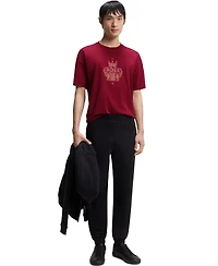 Boss by Hugo Men's Cotton-Jersey Logo Artwork T-Shirt