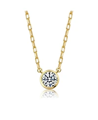 Elegant Clear Cubic Zirconia Round Stud Necklace