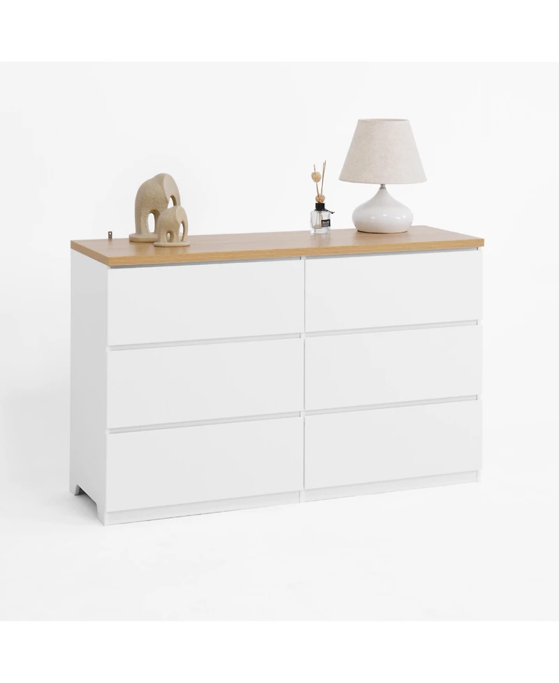 Streamdale 6-Drawer Wood Storage Cabinet Organizer for Bedroom, Entryway, Hallway