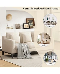 Streamdale Furniture Mira Comfy 3-Seat Sofa with Wooden Legs, Modern Style for Living Room or Study