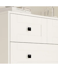 Streamdale Furniture Chest Of Drawer with 5 drawers white color farm door
