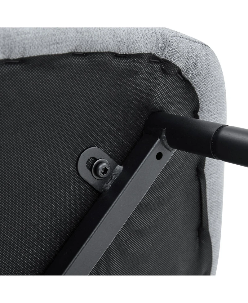 Streamdale Furniture 79" Table & 10 Gray Linen Chairs Black Metal Legs