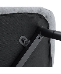 Streamdale Furniture 79" Table & 10 Gray Linen Chairs Black Metal Legs