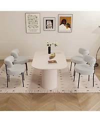 Streamdale Furniture 63" Dining Table & 4 Cushioned Chairs