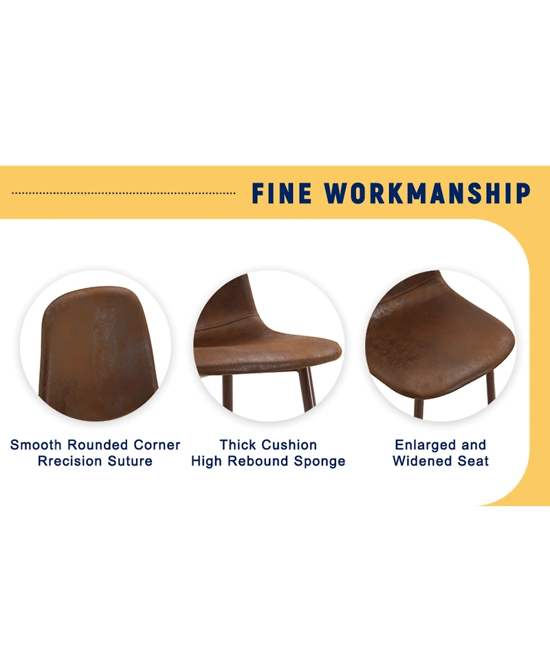 Streamdale Furniture Walnut Leg Suede Chair & Herringbone Table Dining Set