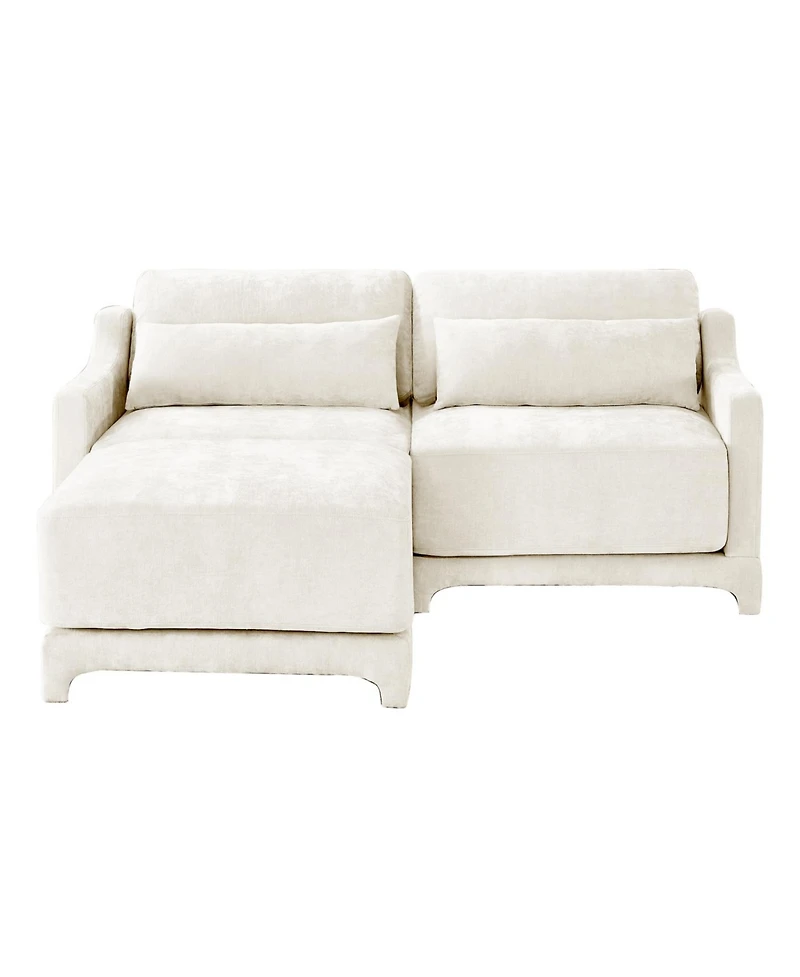 Streamdale Furniture Chenille 2-Seater Sofa with Ottoman & Pillows - Beige