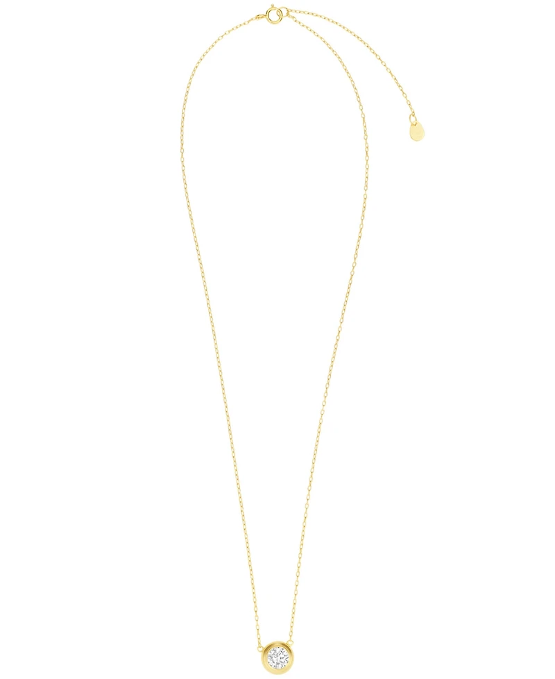 Macy's Cubic Zirconia Bezel Set Station Pendant Necklace