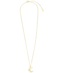 Macy's Cubic Zirconia & Simulated Opal Moon Pendant Necklace