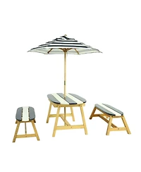 Streamdale Furniture Streamdale Naturally Playful Kids Picnic Table with Umbrella, Indoor/Outdoor Toys-Dark Blue
