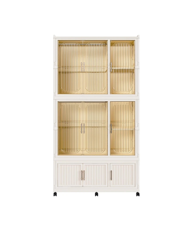 Streamdale Furniture Portable Wardrobe Closet Organizer, 9 Cubes & 2 Rods, White