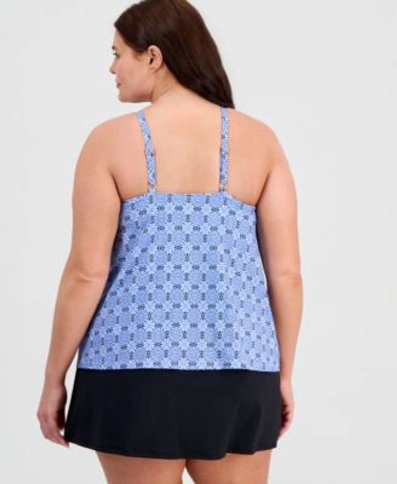 Island Escape Plus Size Cali Tankini Top Macys Exclusive Skirt