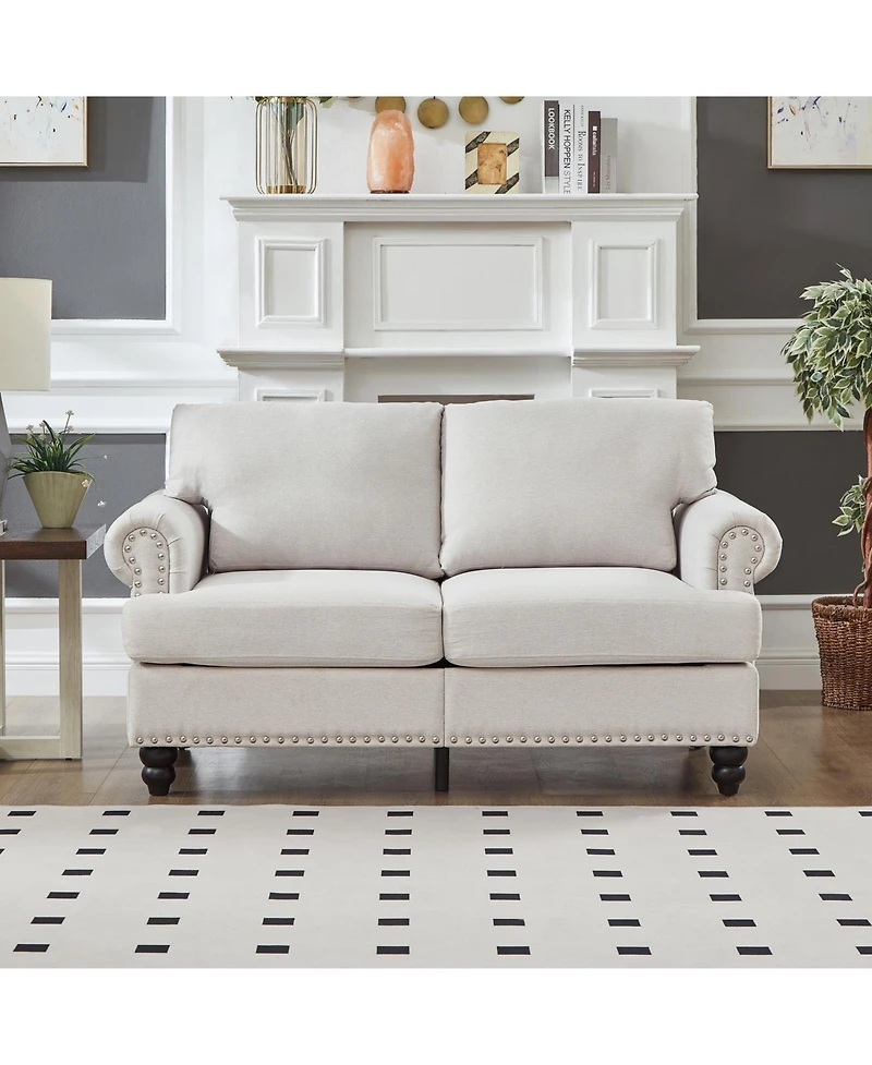 Streamdale Furniture 59.5" Modern Beige Loveseat