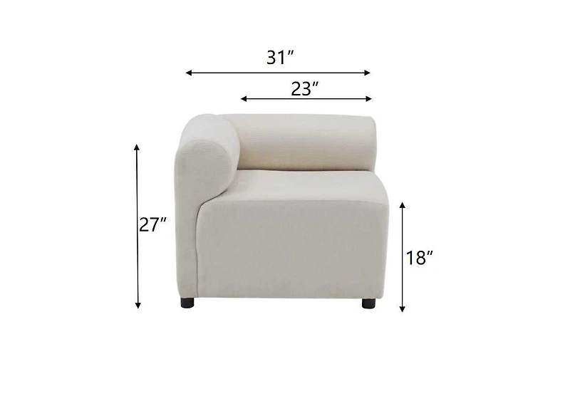 Streamdale Furniture Evelyn 114" 6-Piece U-Shaped Modular Sectional Sofa