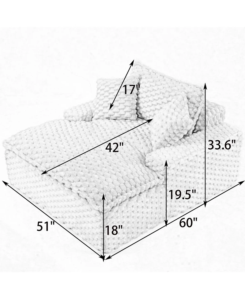 Streamdale Furniture 51" Comfort Sofa w/ 2 Pillows & Backrest