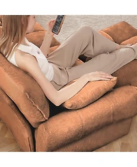 Streamdale Ergonomic Sofa with Ottoman, High-Resilience Cushions, Burnt Orange