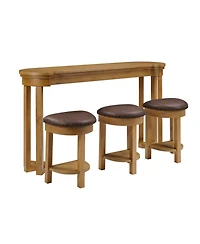 Streamdale Bar Table Set with 3 Stools - Counter Height, Natural