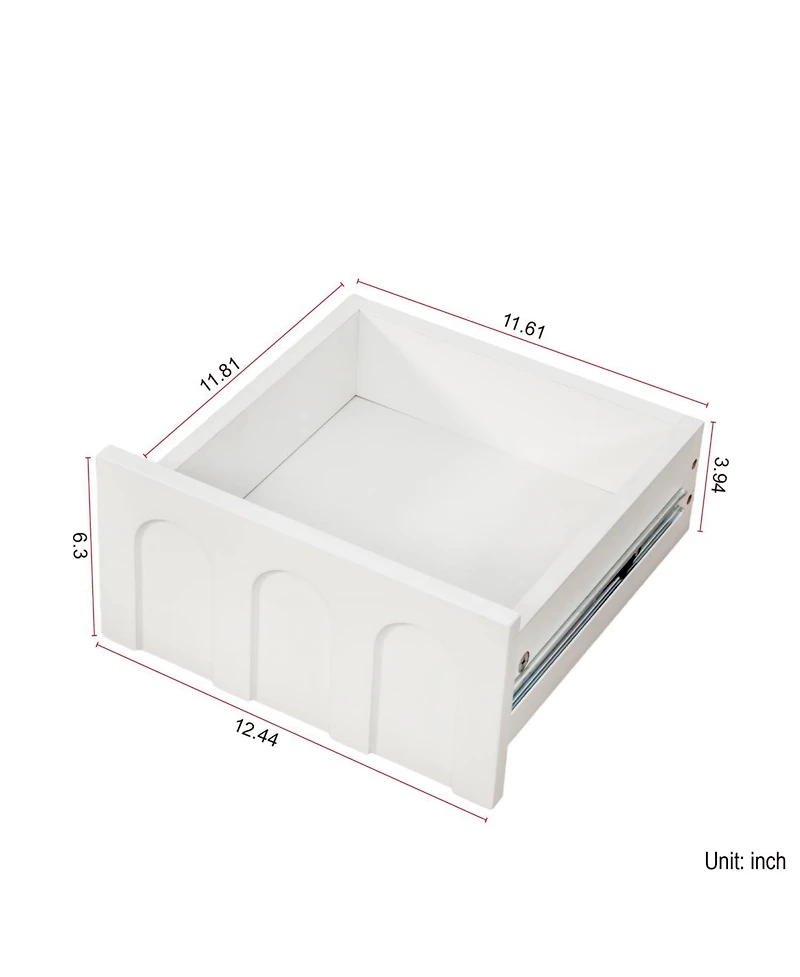 Streamdale White Sideboard Storage Cabinet & Multi-Functional with Glass Doors