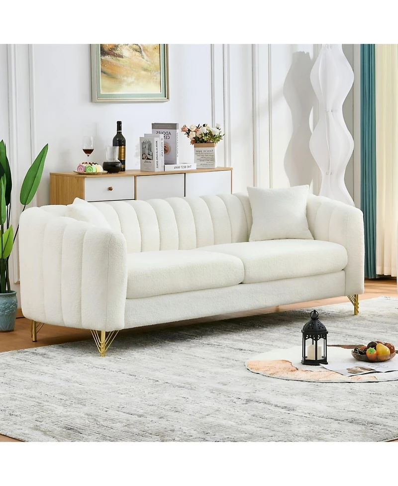 Streamdale Furniture 85" Chenille Sofa, 3 Seater Deep Couch, Tufted