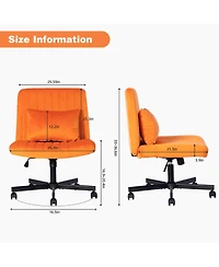 Streamdale Furniture Orange Velvet Criss Cross Office Chair