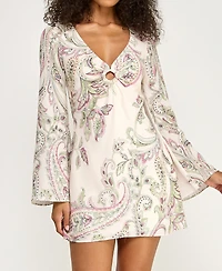 B Darlin Juniors' Long-Sleeve V-Neck Short Dress