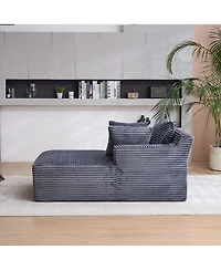 Streamdale Furniture Streamdale Oversized Chaise Longue Chair Indoor Modern Upholstered Corduroy Deep Seat Sofa Bed