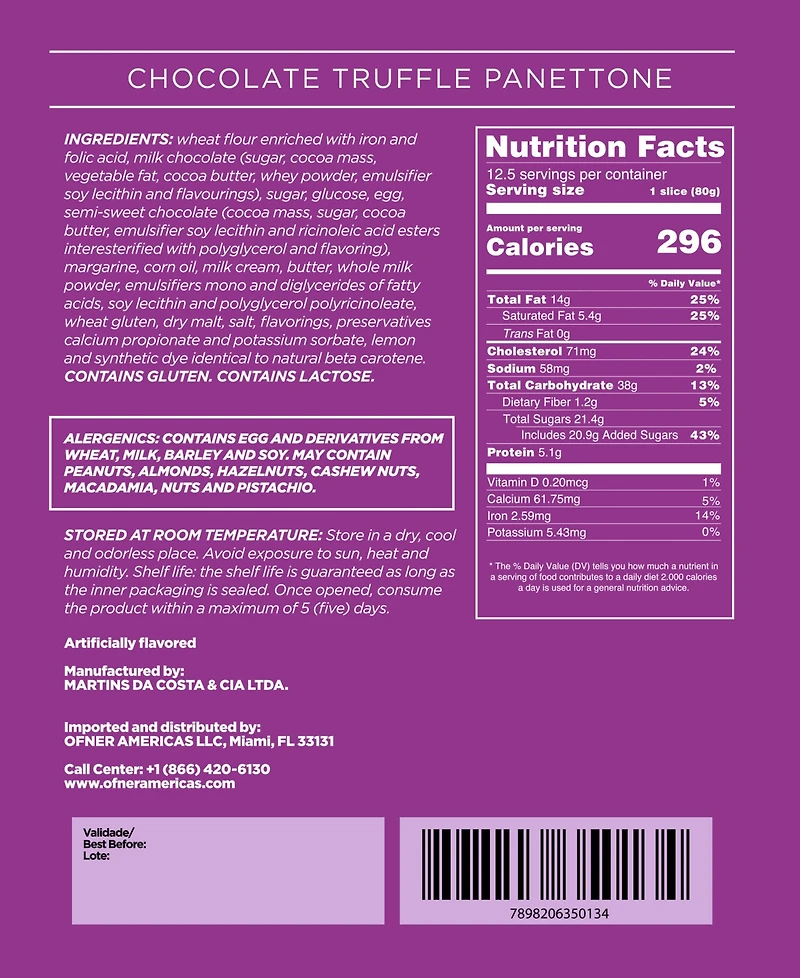 Ofner Panettone Chocolate Truffle Cake, 35.27 oz