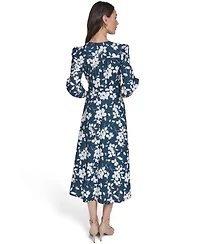 Calvin Klein Women's Faux Wrap V-Neck Midi Dress