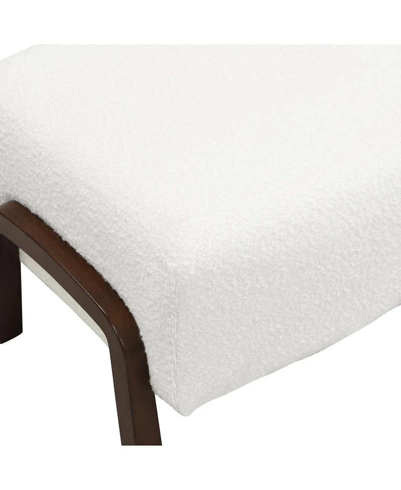 Streamdale Furniture Upholstered Ottoman, Wooden Legs, Boucle