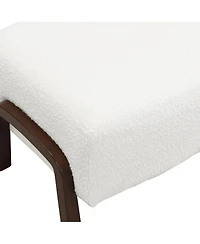 Streamdale Furniture Upholstered Ottoman, Wooden Legs, Boucle