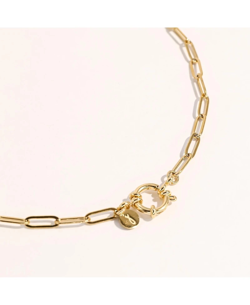 Joey Baby Gold-Plated Paperclip Chain Necklace with Toggle Clasp