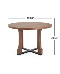 Streamdale Furniture 48" Round Farmhouse Dining Table - Seats 4