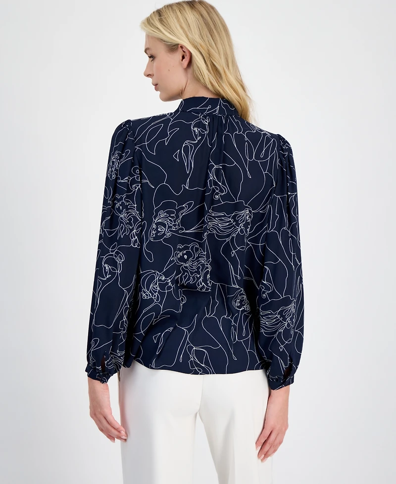 T Tahari Women's Printed Button-Front Shirt