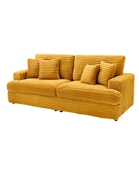 Streamdale Furniture Streamdale Corduroy Sofa 79.3", 3-Seater with 4 Pillows
