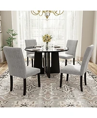 Streamdale Round Dining Table for 4, Modern Kitchen Dining Table, 43 Inch Round Dining Table for Kitchen Living Room