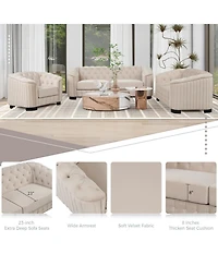 Streamdale Furniture 64.3" Velvet Loveseat Sofa