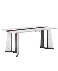 Streamdale Furniture 70.9" Marble Grain Dining Table - Seats 8