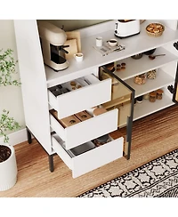 Streamdale Furniture Modern Sideboard 3 Drawers & Glass Door